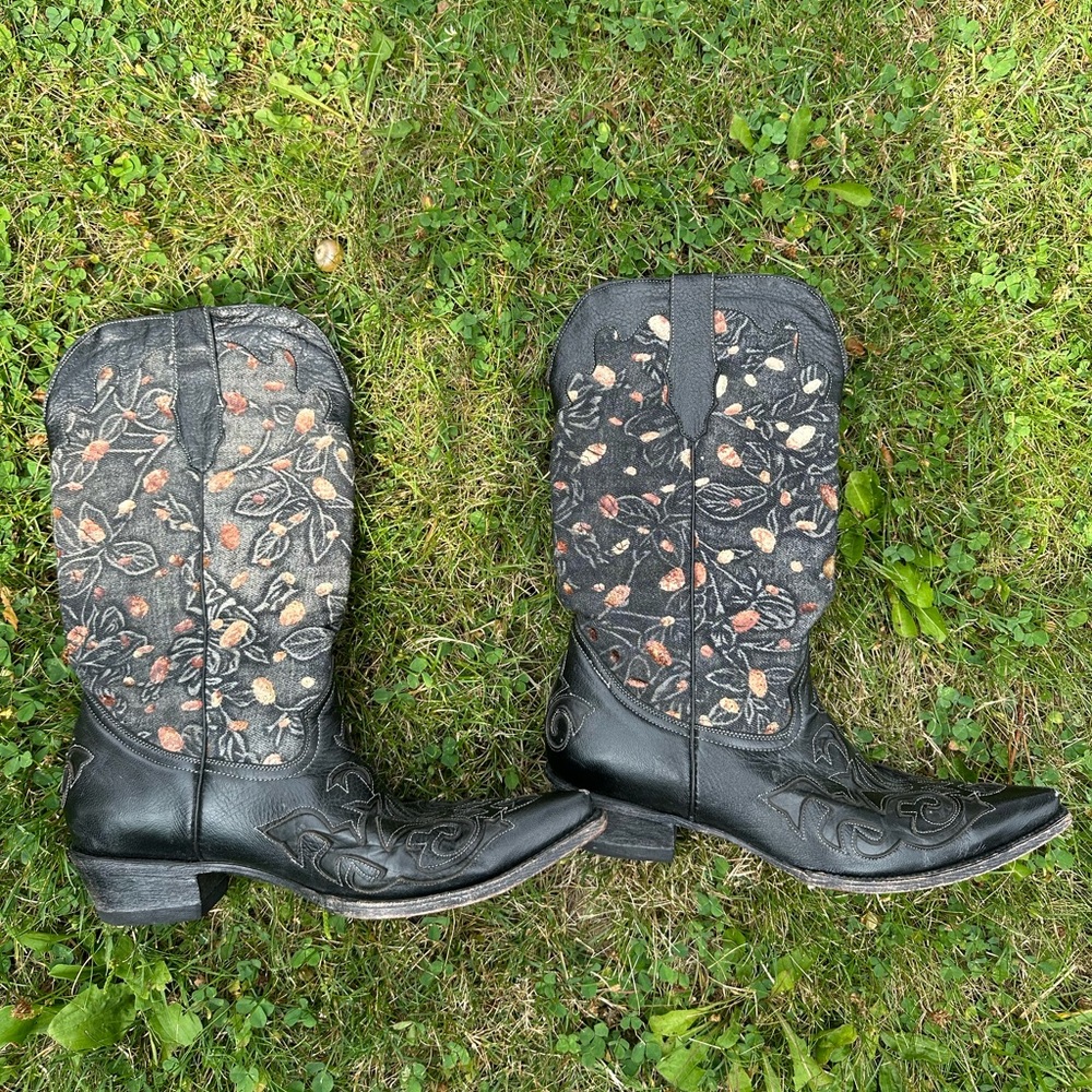 pecos bill black cowboy boots